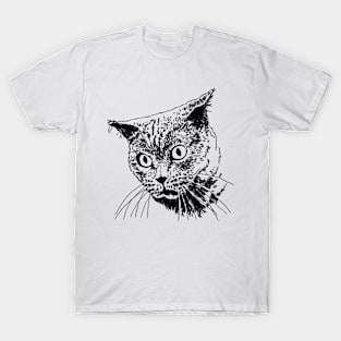 Cat for women funny kitty cat head for girls and boys T-Shirt